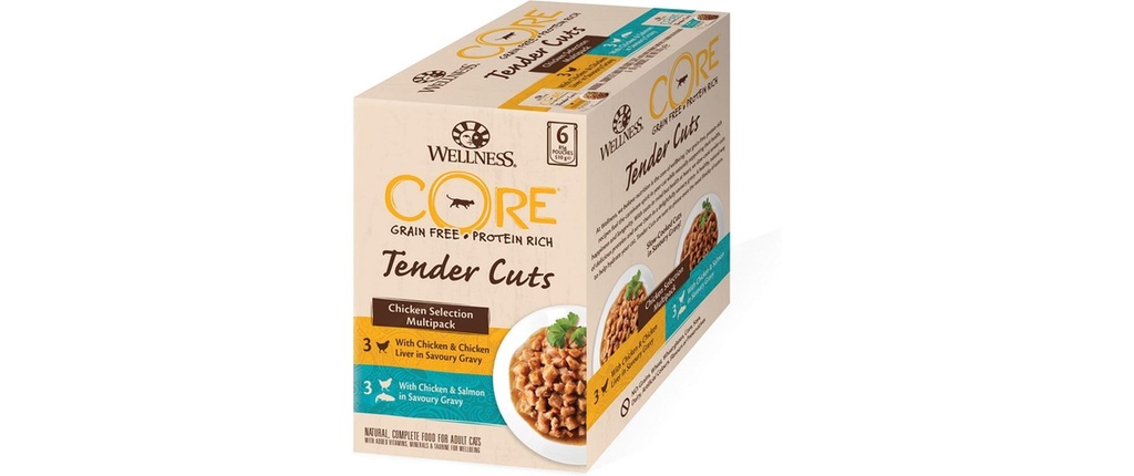 Wellness Core Alimentation humide Sélection de poulet 6 x 85g
