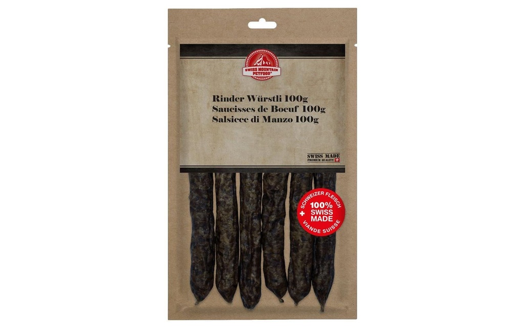 Swiss Mountain Petfood Articles à mâcher Saucisse de boeuf 100 g