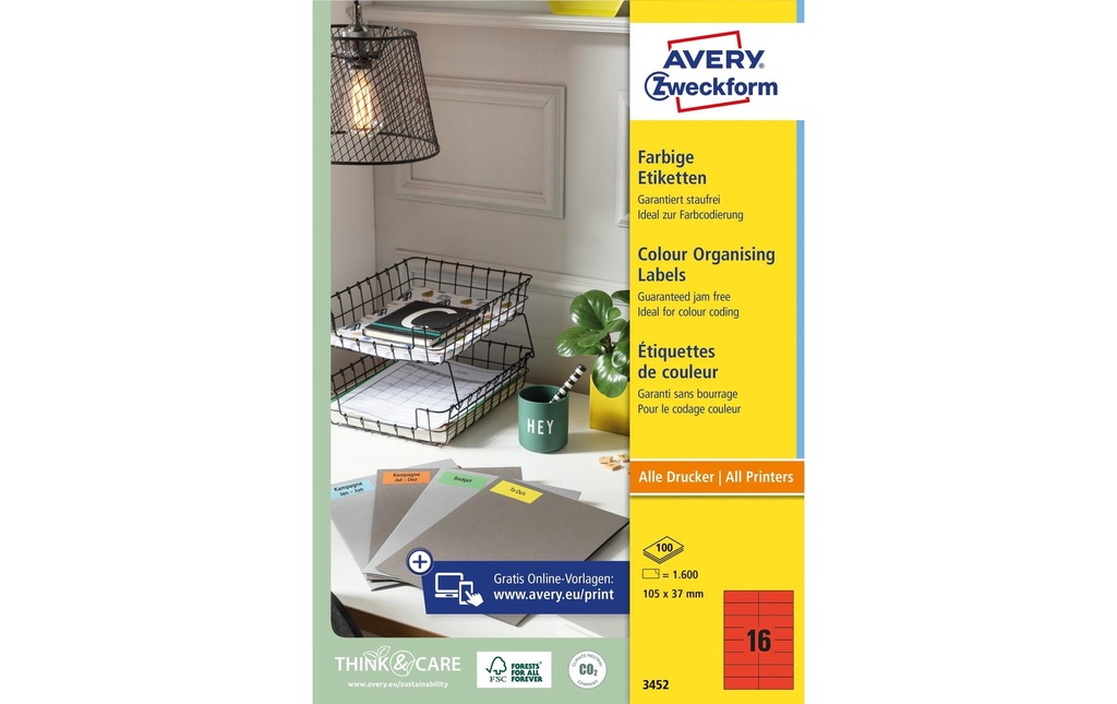 Avery Zweckform Étiquettes universelles 105 x 37 mm, 100 feuille