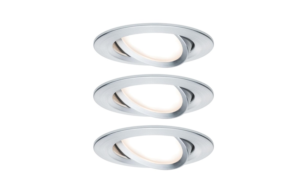 Paulmann Spot encastré Nova Plus Coin Set, 3 x 6 W, 2700 K, argenté