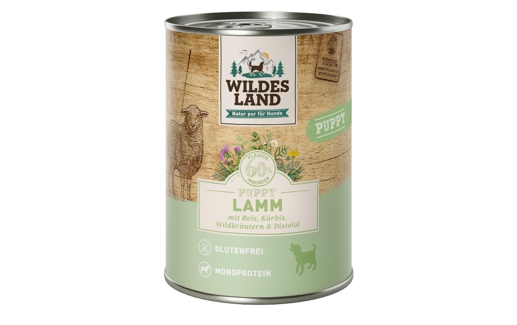Wildes Land Alimentation humide Puppy agneau & potiron & riz 400 g