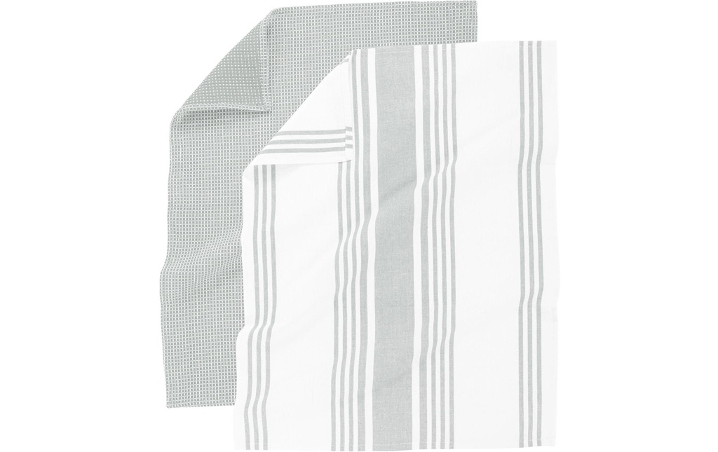 Tiseco Torchon pour la vaisselle Combo Set de 4 pièces, Gris/Blanc