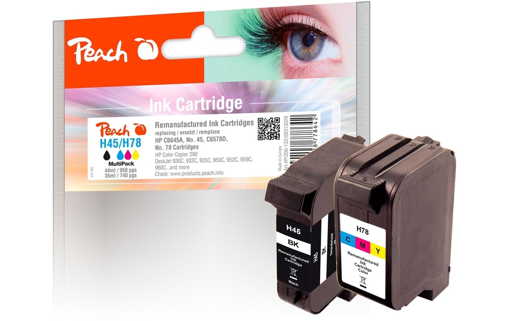 Peach Kits d’encre HP n° 45 (51645A) Couleur/BK