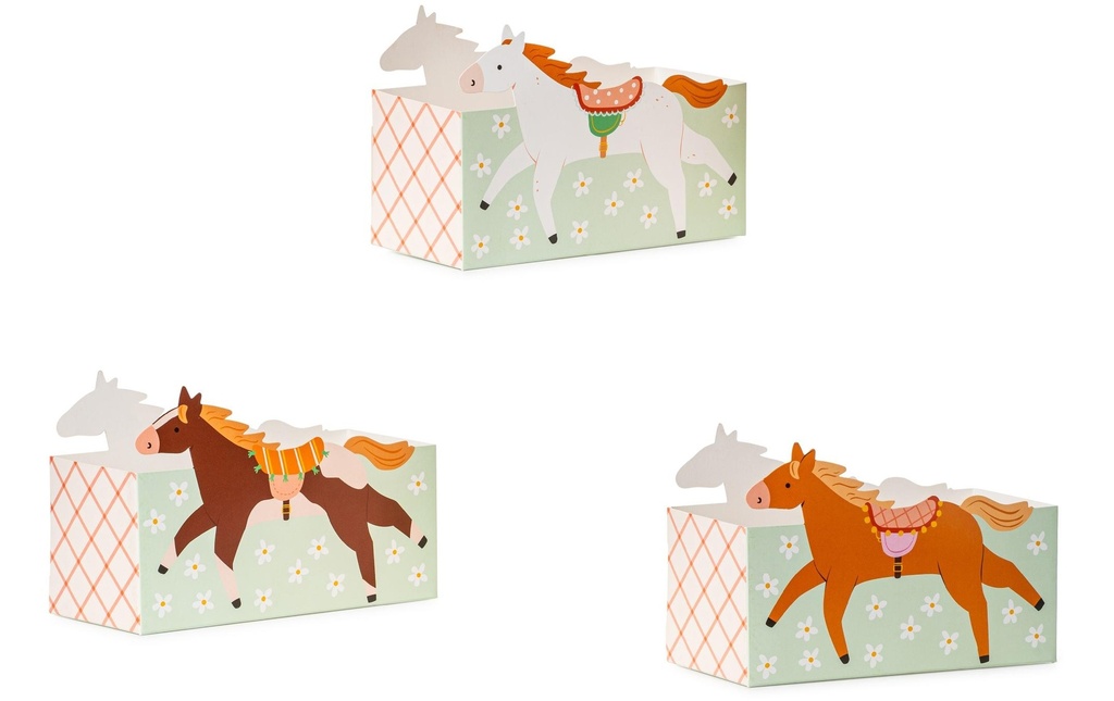 Partydeco Bols jetables Cheval 3 pièces
