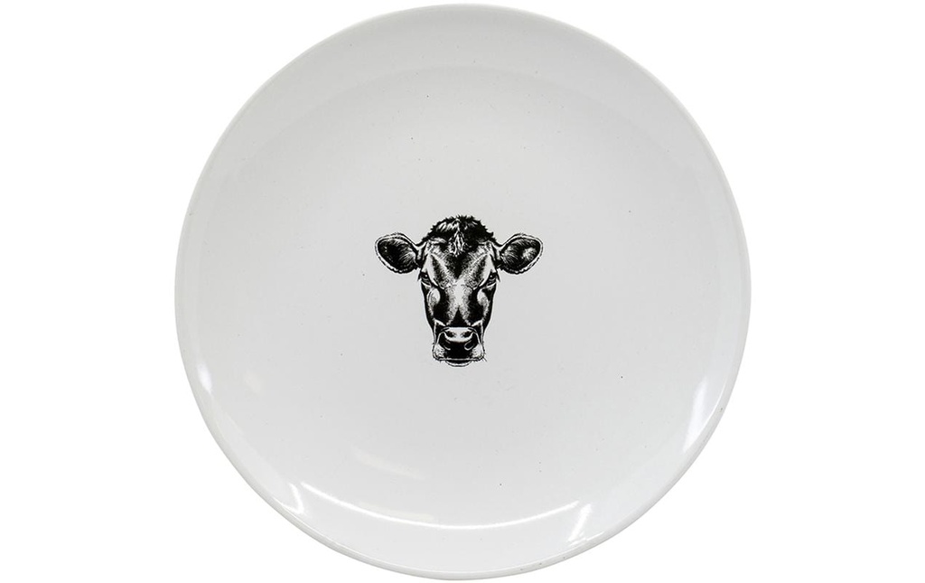 Kadastar Assiettes pour le petit-déjeuner et à dessert Vache 1 Pièce/s,Noir/Blanc