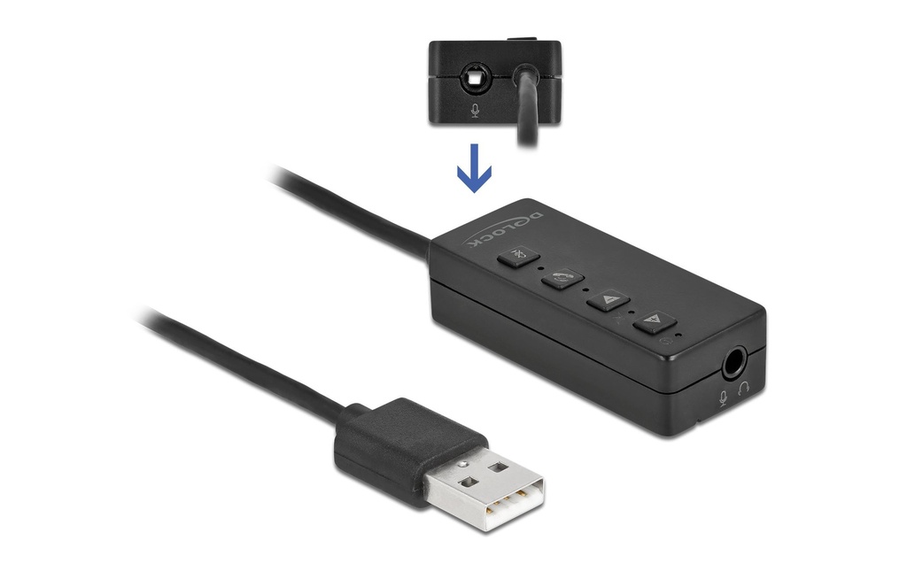 Delock Adaptateur de casque et de microphone USB 2.0