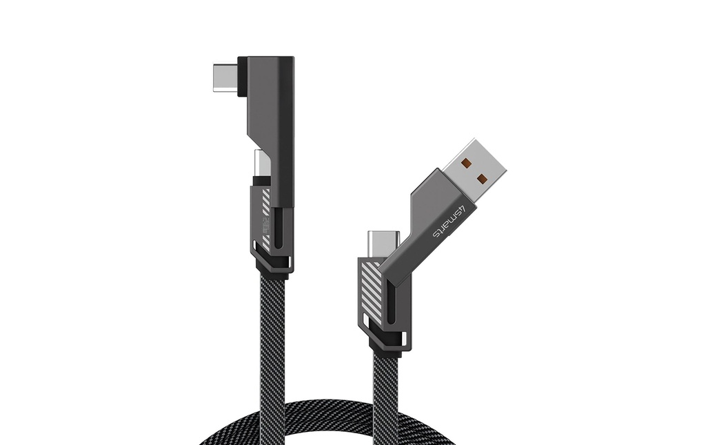 4smarts ComboCord Flat Right Angle 240W USB-A/USB-C - USB-C 1.5 m