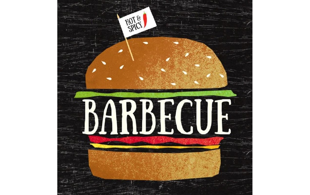 Braun + Company Serviettes en papier Big Barbecue 33 cm x 33 cm, 20 Pièce/s