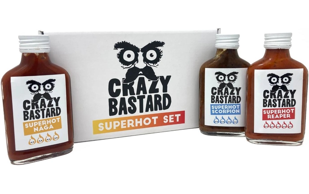 Crazy Bastard Sauce Sauce Set Superhot 3 x 100 ml