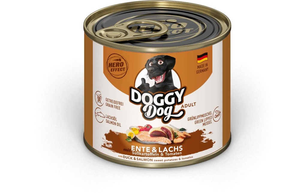 DOGGY Dog Alimentation humide Boîte canard, saumon Adult 200 g