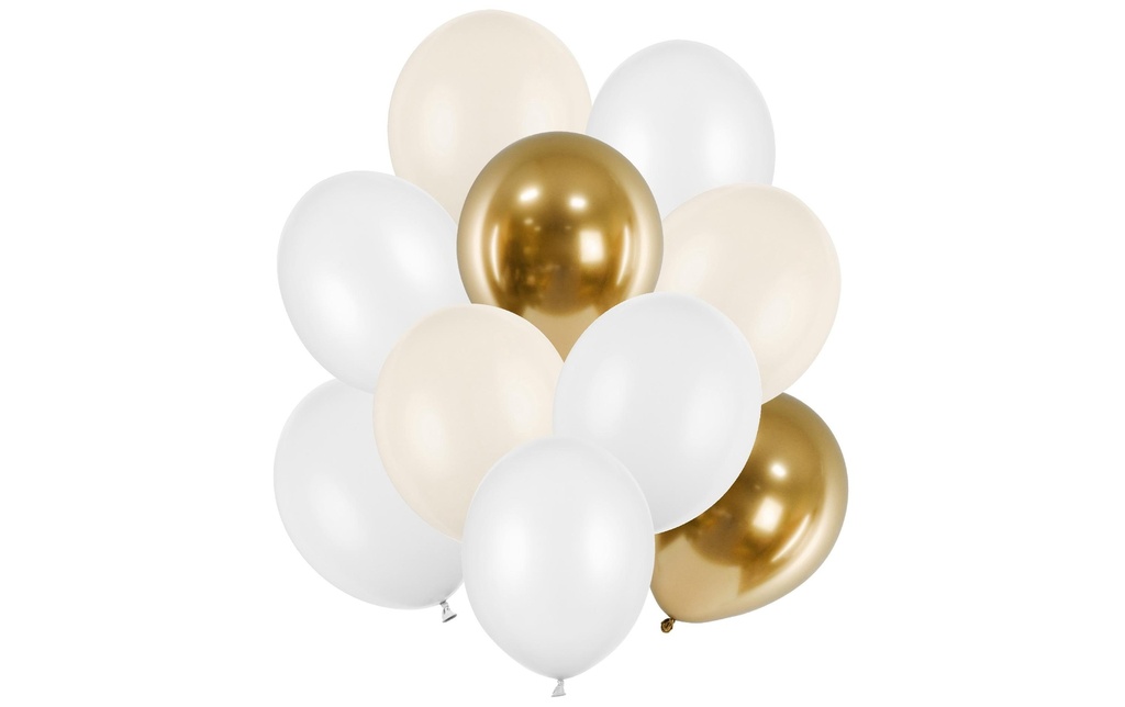 Partydeco Ballon de baudruche Set, Tons or,10 pièces
