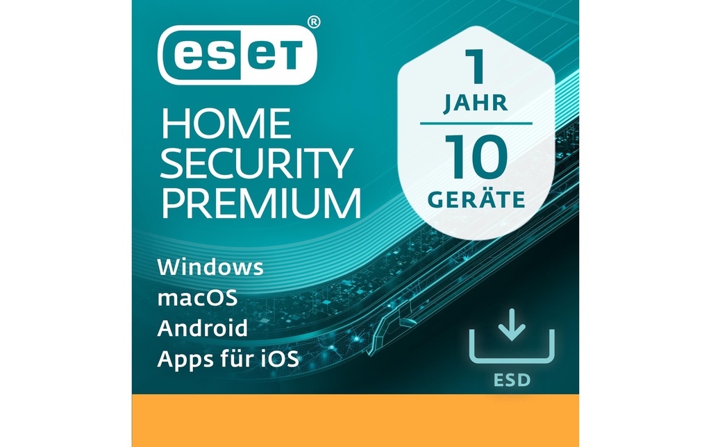 ESET HOME Security Premium ESD, Version complète, 10 Utilisateurs, 1 an