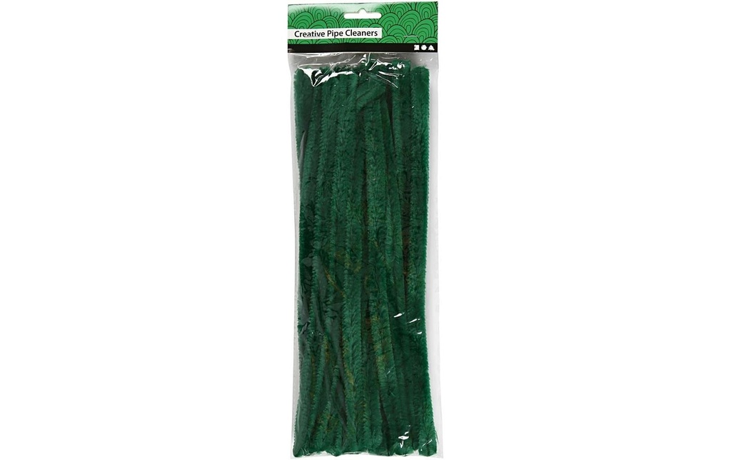 Creativ Company Fil-chenille 15 mm, 15 pièces, Vert