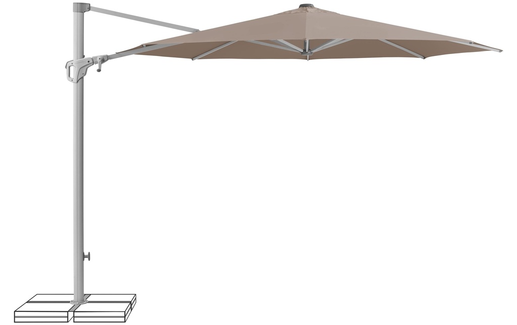 Suncomfort by Glatz Parasol Familyflex Taupe clair, Ø 300 cm