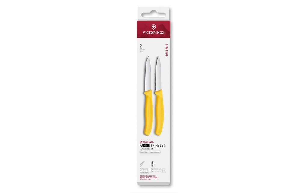 Victorinox Jeux de couteaux Swiss Classic, 8 cm, jaune, 2 pièces