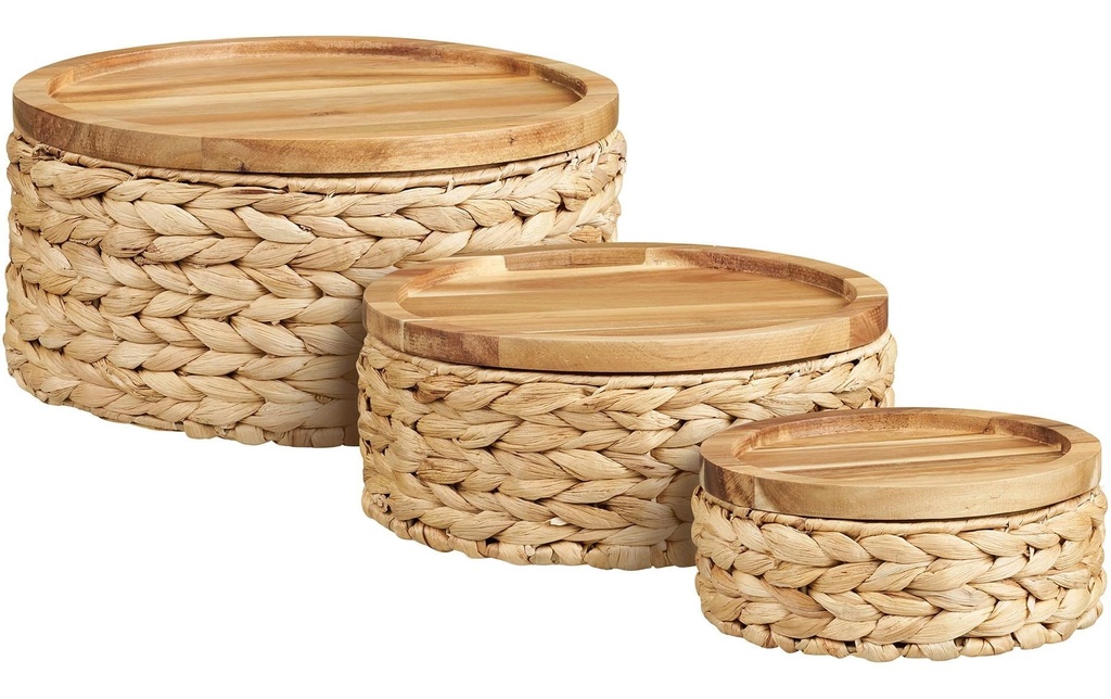 House Nordic Panier de rangement Botofte, Jacinthe d'eau, lot de 3