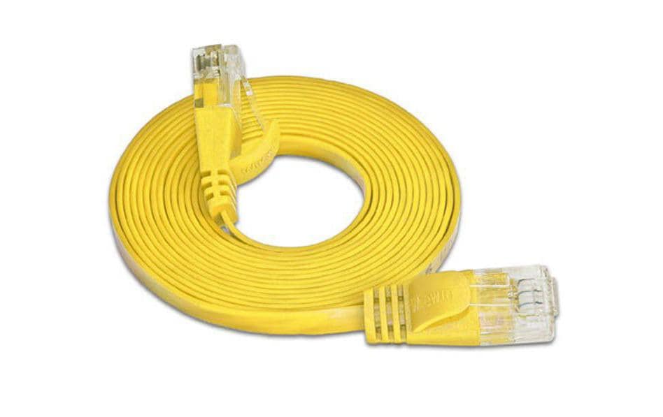 SLIM Câble patch slim RJ-45 - RJ-45, Cat 6, UTP, 0.75 m, Jaune
