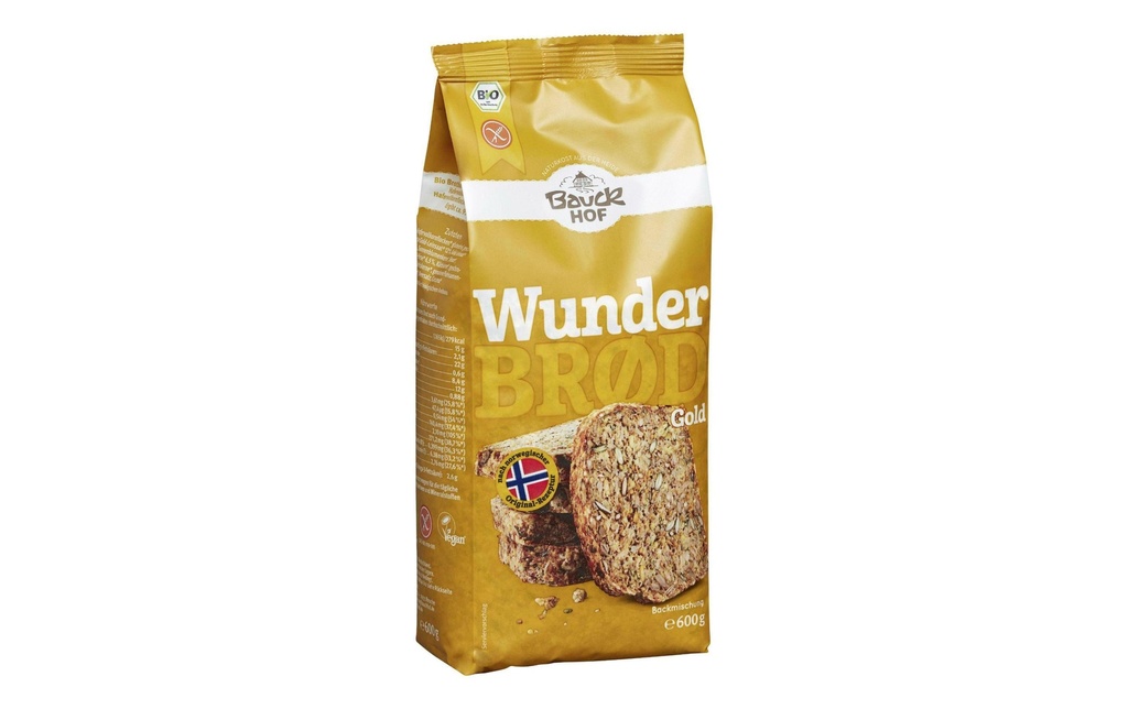 Bauck Mühle Préparation à gâteau Wunderbrot l'or avec du curcuma 600 g