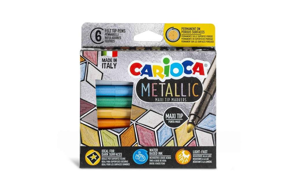 CARIOCA Feutre Maxi Matallic E-6 (6 pces)