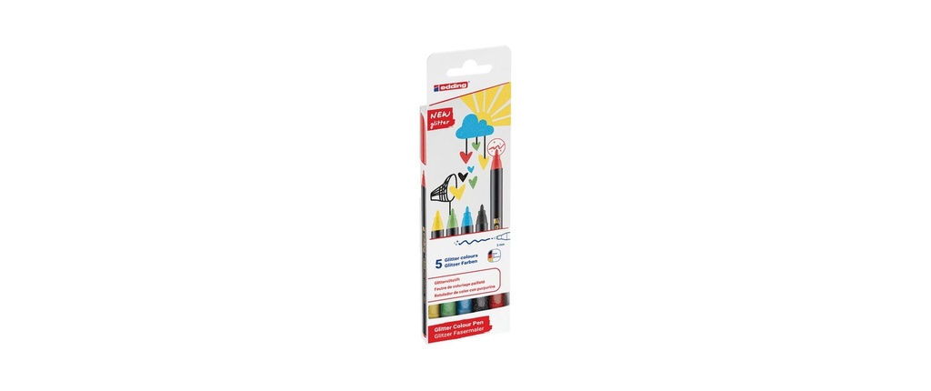 EDDING Feutre 1200 paillettes Basis (5 pces)