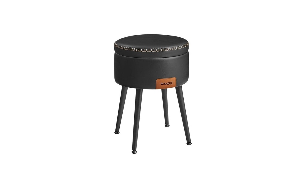 VASAGLE Tabouret 32 cm, Noir