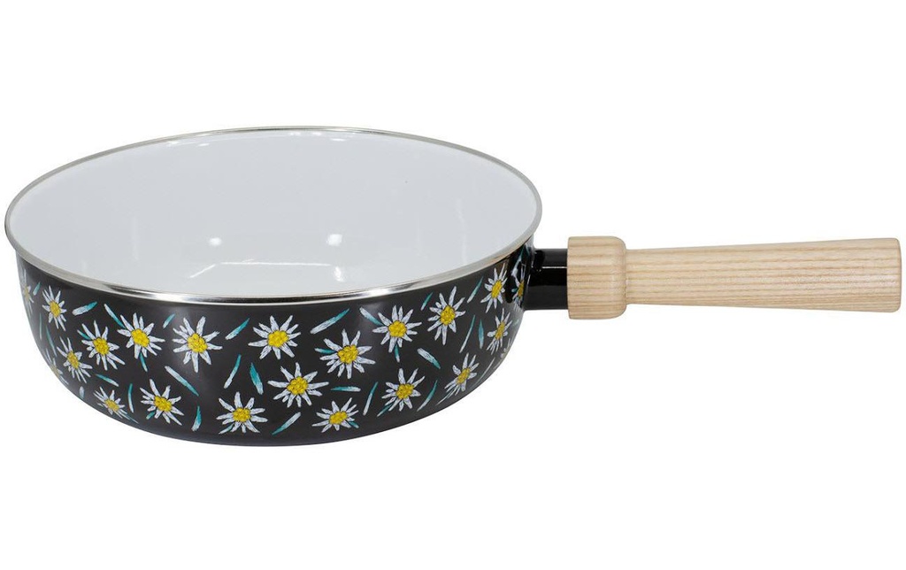 Kadastar Caquelon à fondue Prairie d'Edelweiss Noir
