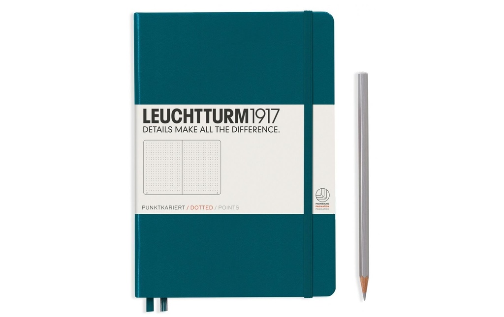 Leuchtturm Bloc-notes Medium A5, Pois, 2-pièces, Pacific Vert