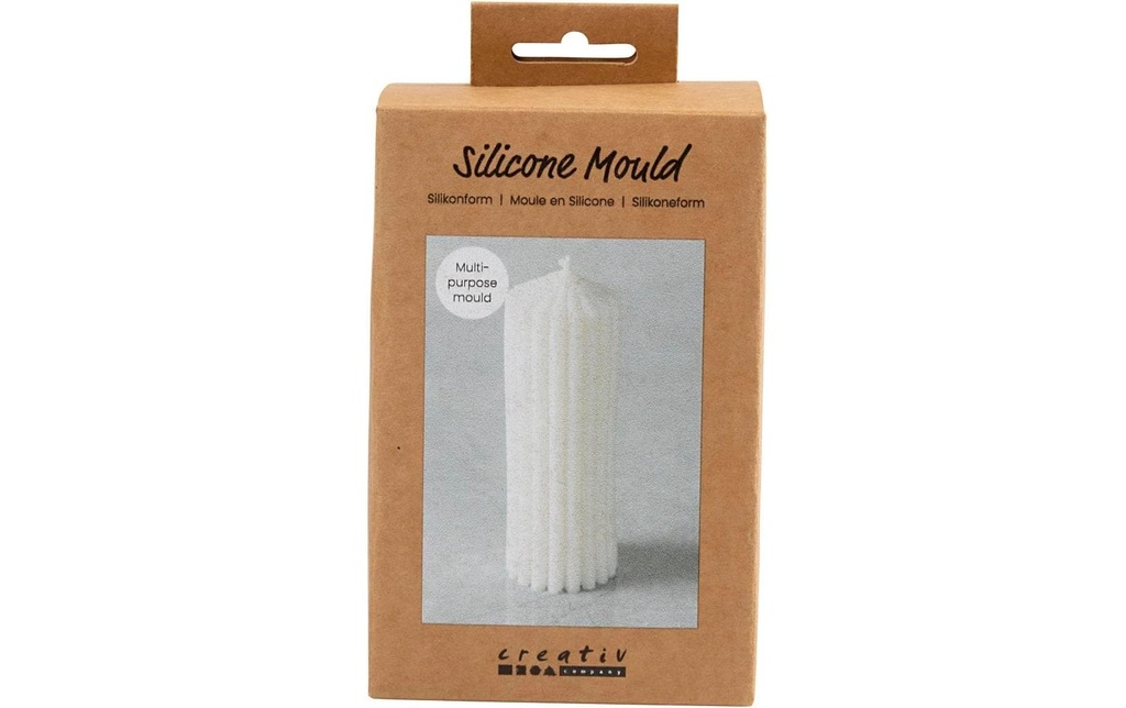 Creativ Company Moule pour bougies Silicone cylindre nervuré