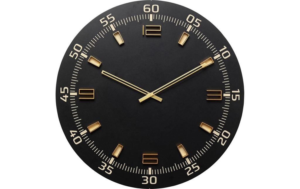 Kare Horloge murale Milk Bar 60 cm, Noir/Doré