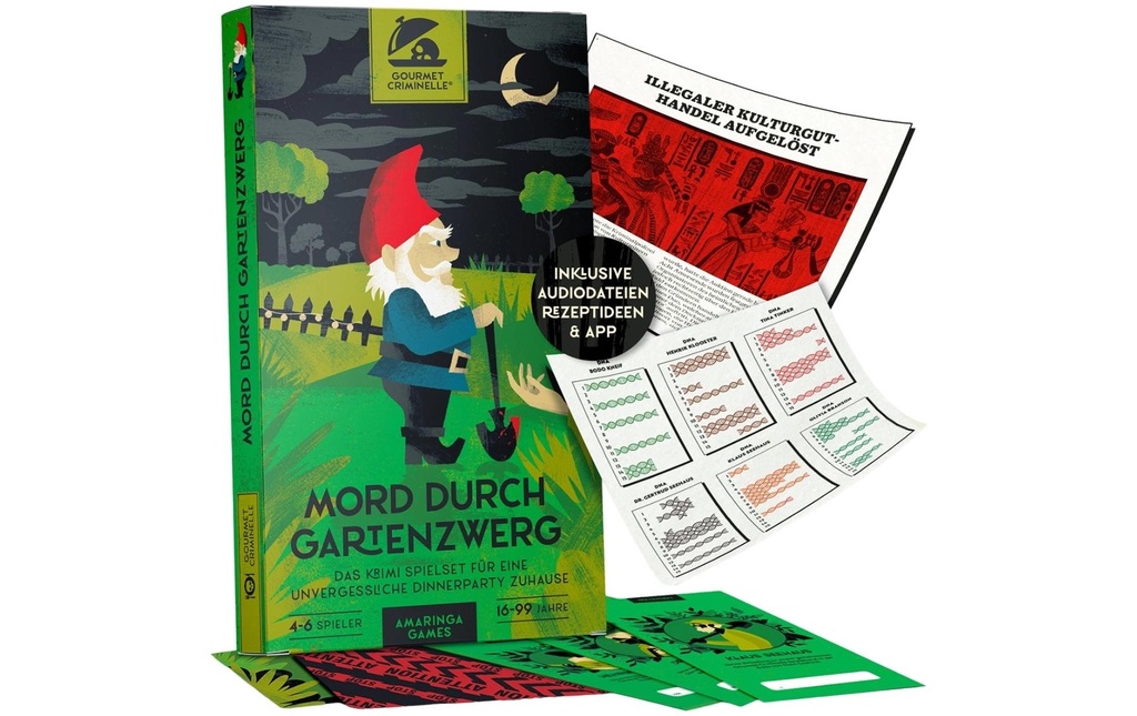 Gourmet Criminelle Party game Mord durch Gartenzwerg -DE-