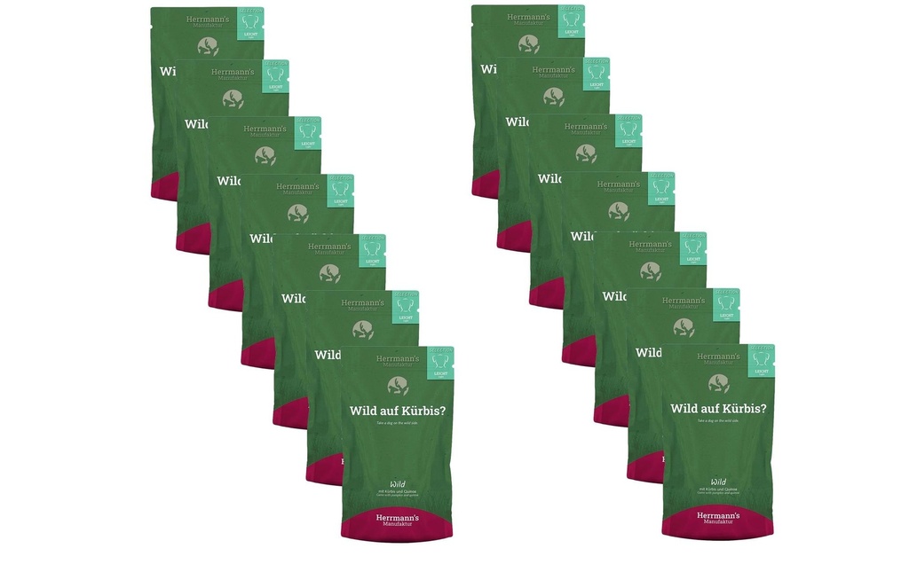 Herrmann's Alimentation humide Gibier à la courge et au quinoa 14 x 150 g