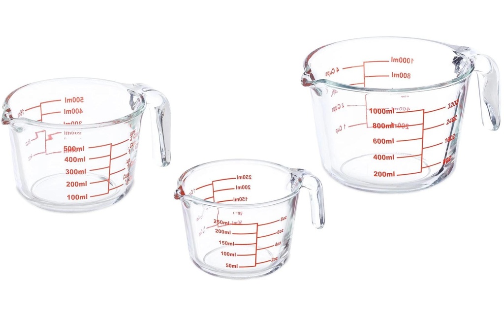 relaxdays Verre mesureur 3 pièces