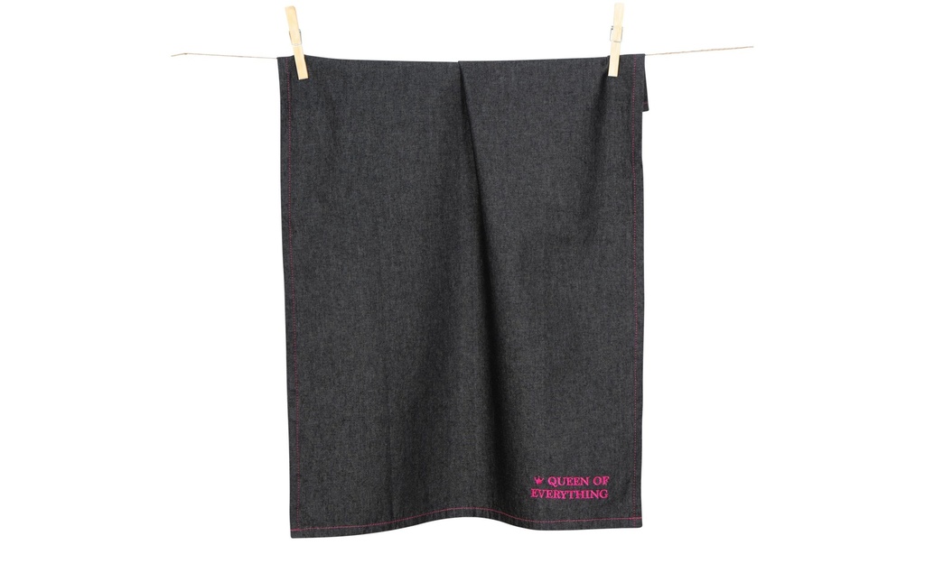 pad Ensemble de torchons pour la vaisselle Denim Queen of everything Noir