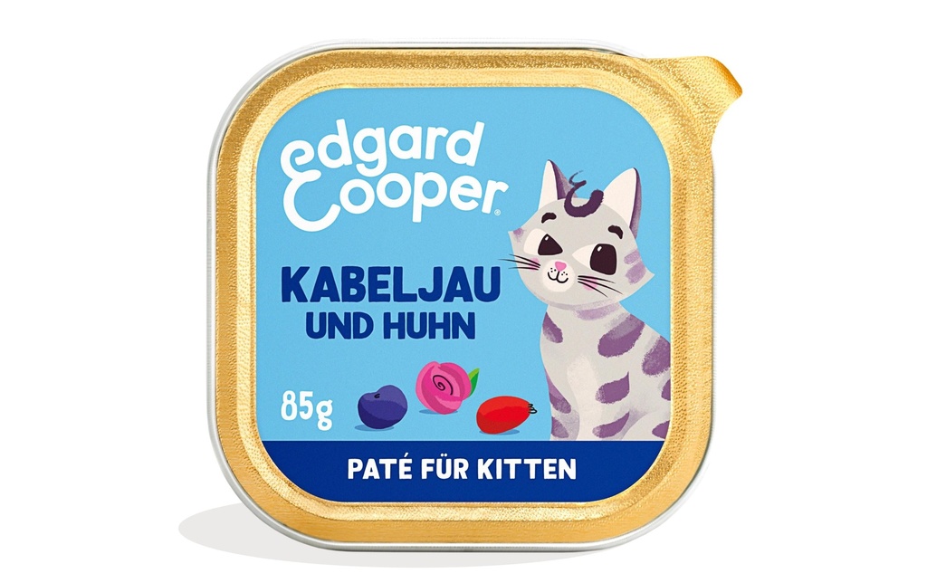 Edgard & Cooper Alimentation humide Kitten MSC Cabillaud & Poulet, 16 x 85g