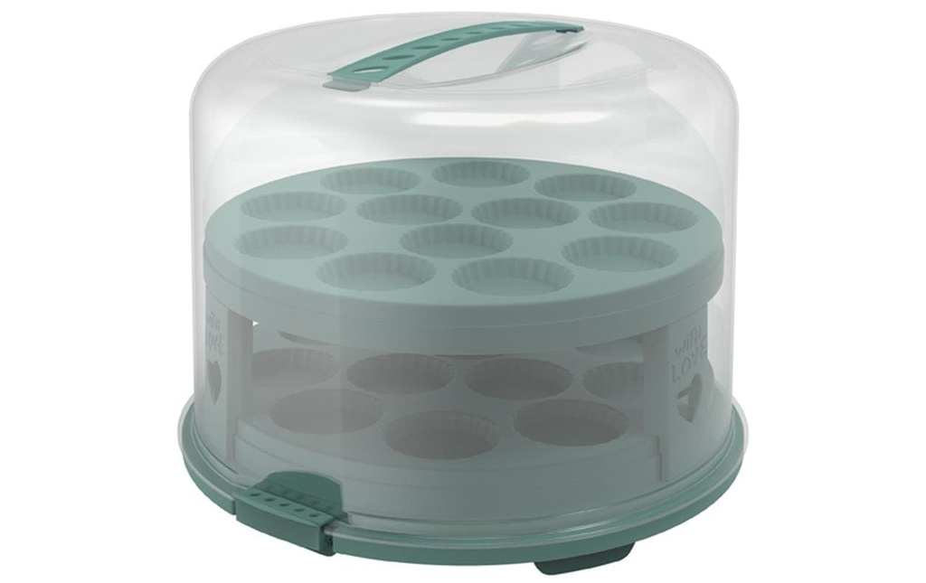 Rotho Boîte de transport pour gâteau Fresh XL Transparent/Vert