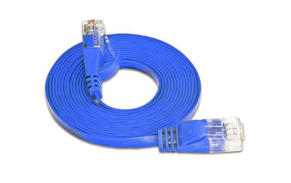 SLIM Câble patch slim RJ-45 - RJ-45, Cat 6, UTP, 15 m, Bleu