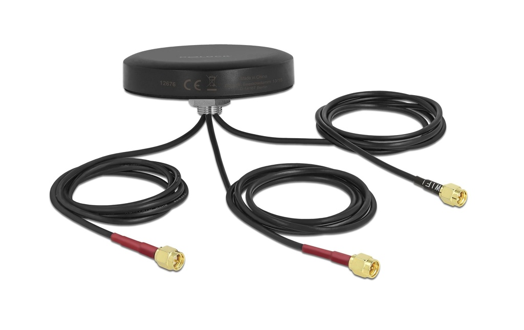 Delock Antenne LTE/WLAN/GPS LTE MIMO double bande SMA 2 dBi Rayonnement omni directionnel