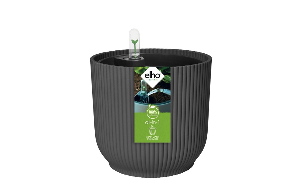 Elho Pot de fleur All-in-1 Vibes Ronde 18 + Swi 17 Noir