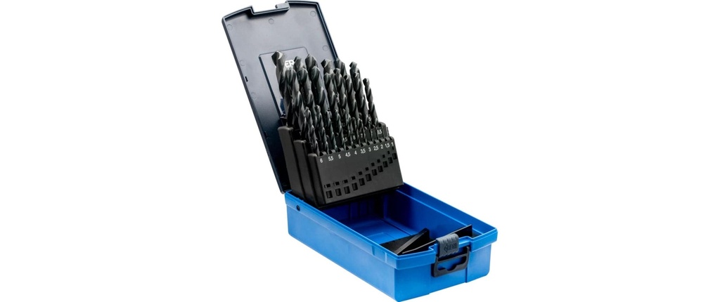 Pferd Jeu de forets hélicoïdaux HSSG 25 pcs. acier N DIN 338