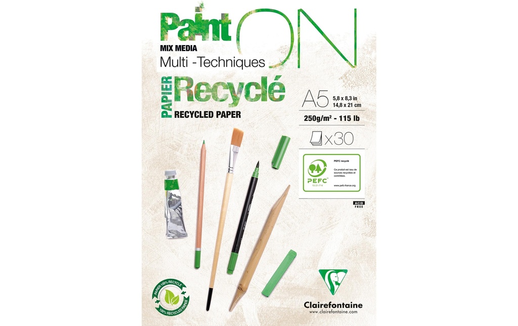 Clairefontaine PaintON Block Recyclage 14.8 x 21 cm
