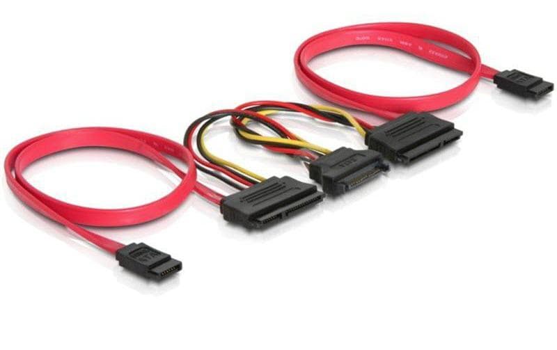 Delock Câble SATA2 2x SATA - 2x SATA avec électricité