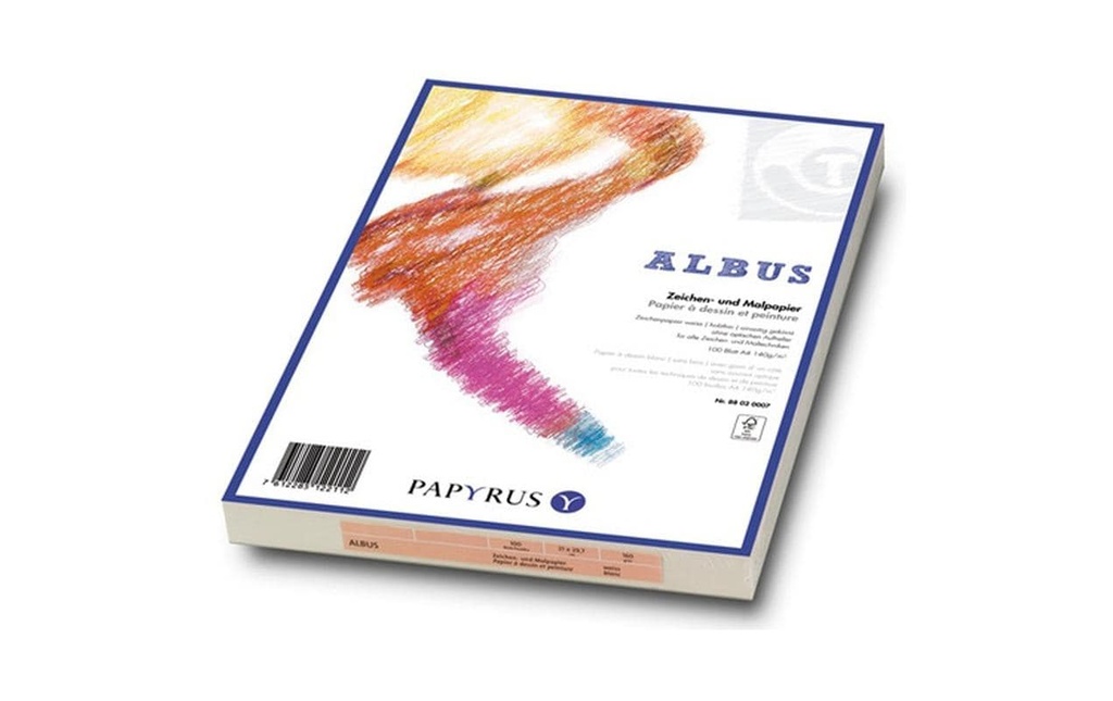 Papyrus Papier à dessin Albus A3, 180 g/m², 100 feuilles
