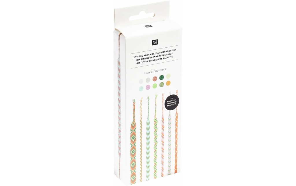 Rico Design DIY Set de bracelets d'amitié Couleurs mélange néon