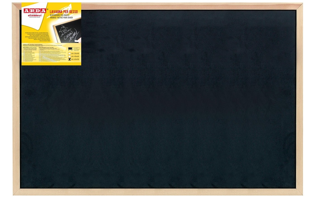 Arda Tableau à craie Blackboard 60 x 90 cm, noir