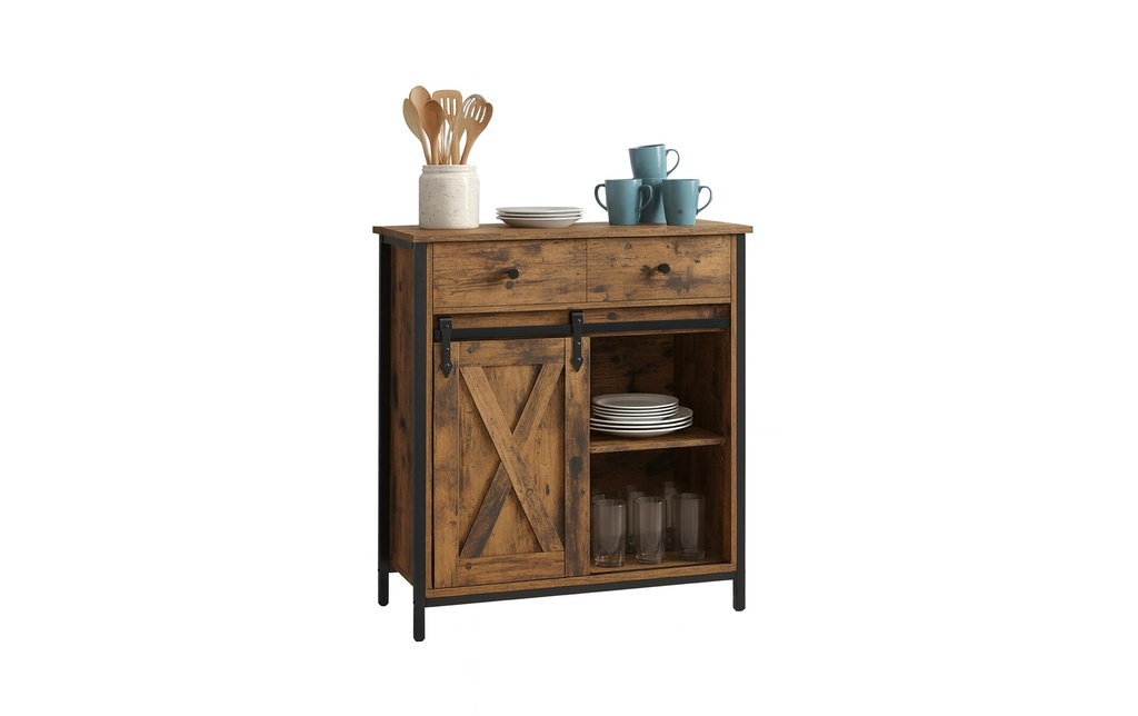relaxdays Buffet 80 x 70 x 30 cm brun/noir
