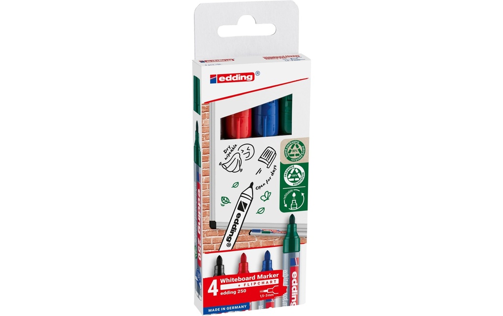 EDDING Boardmarker 250 étui de 4 (4 pces)