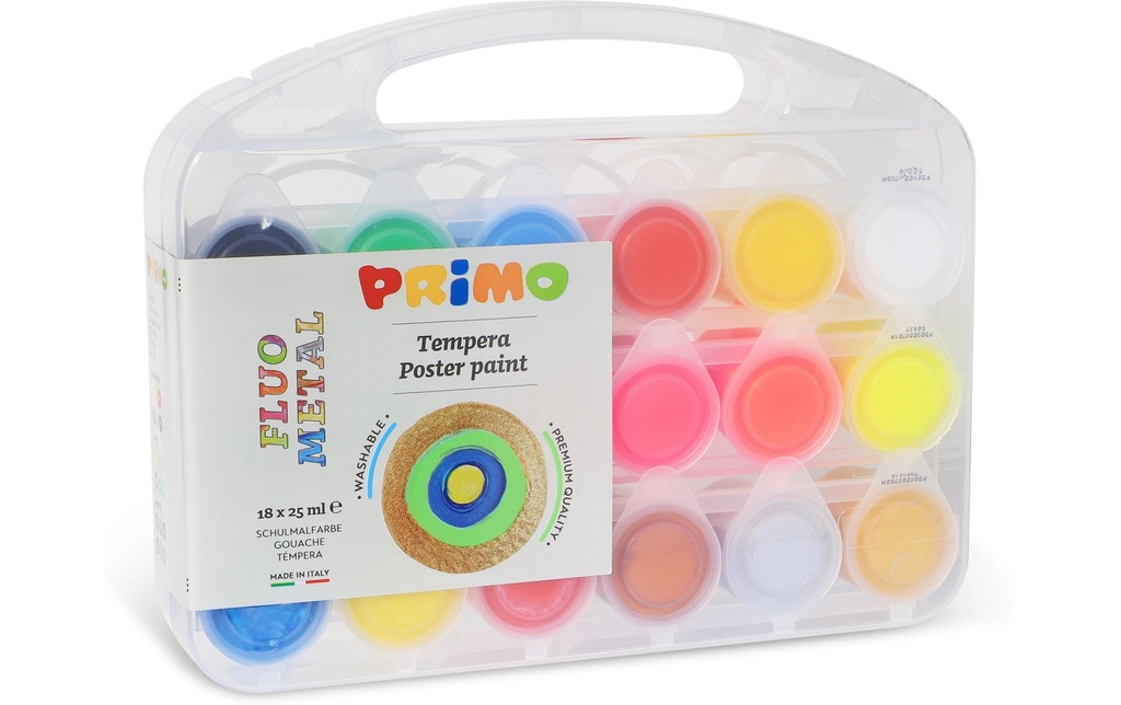 PRIMO Peinture détrempé 18x25ml Box (18 pces)