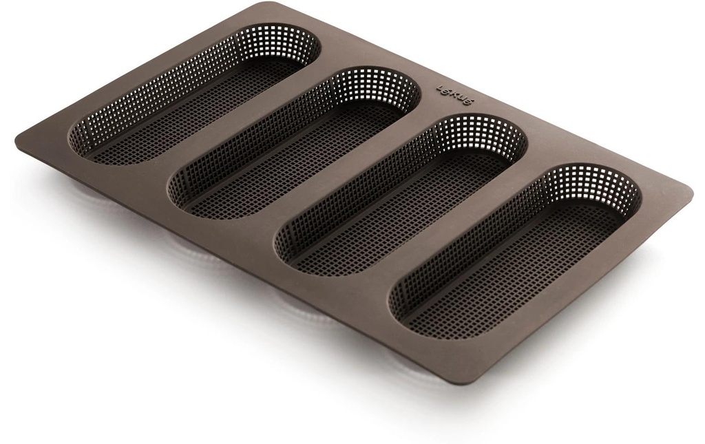 Lékué Moule de cuisson Mini baguette, silicone, marron