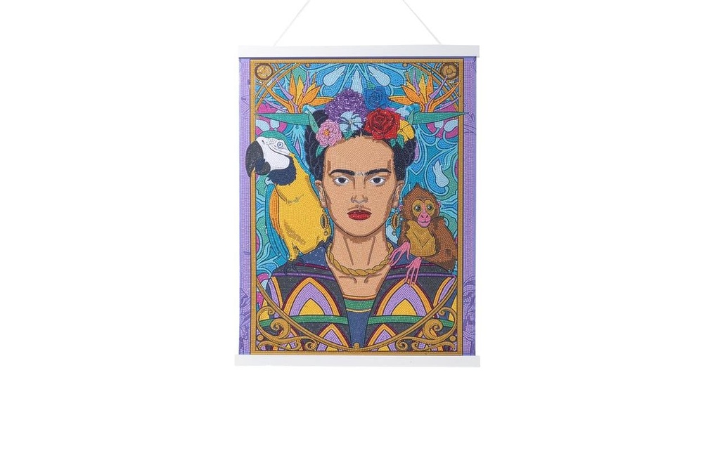 CRAFT Buddy Kits de bricolage Frida Kahlo Crystal Art Scroll 40 x 50 cm