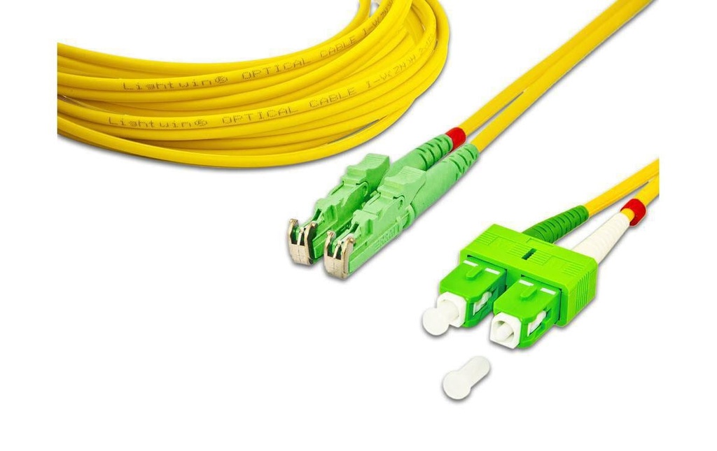 Lightwin Câble patch à fibre optique SM E2000/APC – SC/APC, OS2, Duplex, 20 m